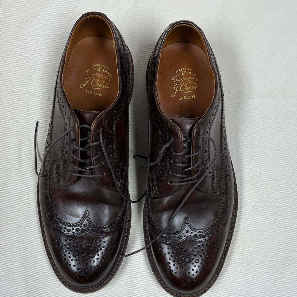 J. Crew Ludlow Dark Brown Leather Oxfords size 10D - Picture 3 of 9